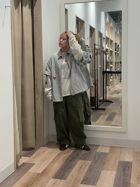 「アイテム（カーゴパンツ）」を使った、みおさん（レディース・155cm・20代）の夏コーディネート