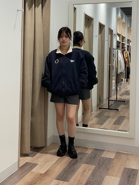 「厚底ブーツ」｜「アイテム（ブルゾン）」を使った、みおさん（レディース・155cm）の秋コーディネート