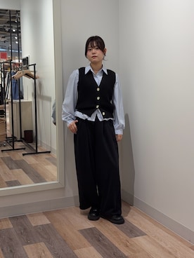 「CPCM（シーピーシーエム）のアイテム（パンツ）」を使った、みおさん（レディース・156cm）の春コーディネート