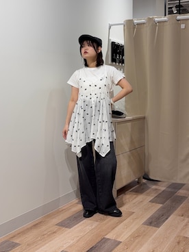 「クロップド丈」｜みおさん（レディース・156cm）の春コーディネート