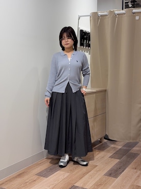 「CPCM（シーピーシーエム）の接触冷感カップ付きキャミ（キャミソール、ホワイト系）」を使った、みおさん（レディース・156cm）の春コーディネート