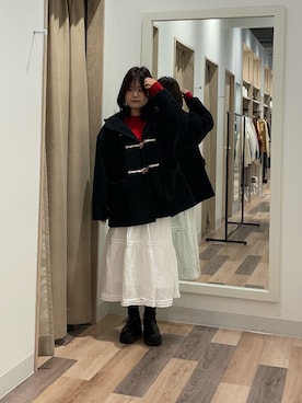 「レーススカート」｜みおさん（レディース・155cm）の秋コーディネート