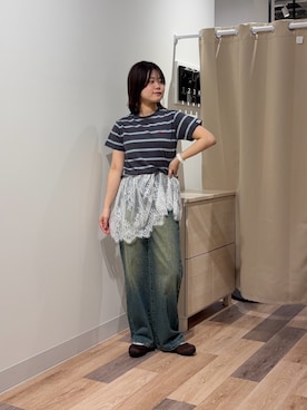 「クロップド丈」｜みおさん（レディース・156cm）の春コーディネート