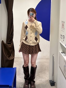 「3.3 Field Trip （3.3フィールドトリップ）の3.3 Field Trip／カバーロングブーツ（ブーツ、ブラウン系）」を使った、itoru1003さん（レディース）の秋コーディネート