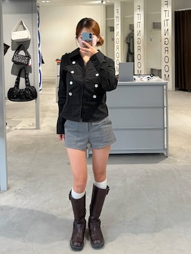 「3.3 Field Trip （3.3フィールドトリップ）の3.3 Field Trip／ストレッチタイトショートパンツ（その他パンツ、グレー系）」を使った、itoru1003さん（レディース）の夏コーディネート
