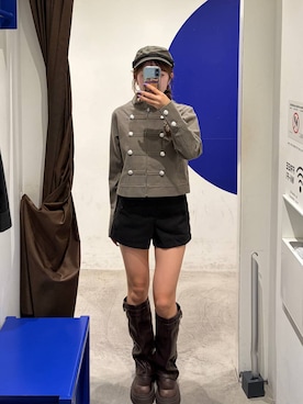「3.3 Field Trip （3.3フィールドトリップ）の3.3 Field Trip／ウールライクショートパンツ（その他パンツ、ブラック系）」を使った、itoru1003さん（レディース）の秋コーディネート