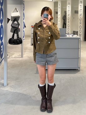 「3.3 Field Trip （3.3フィールドトリップ）の3.3 Field Trip／ストレッチタイトショートパンツ（その他パンツ、グレー系）」を使った、itoru1003さん（レディース）の夏コーディネート