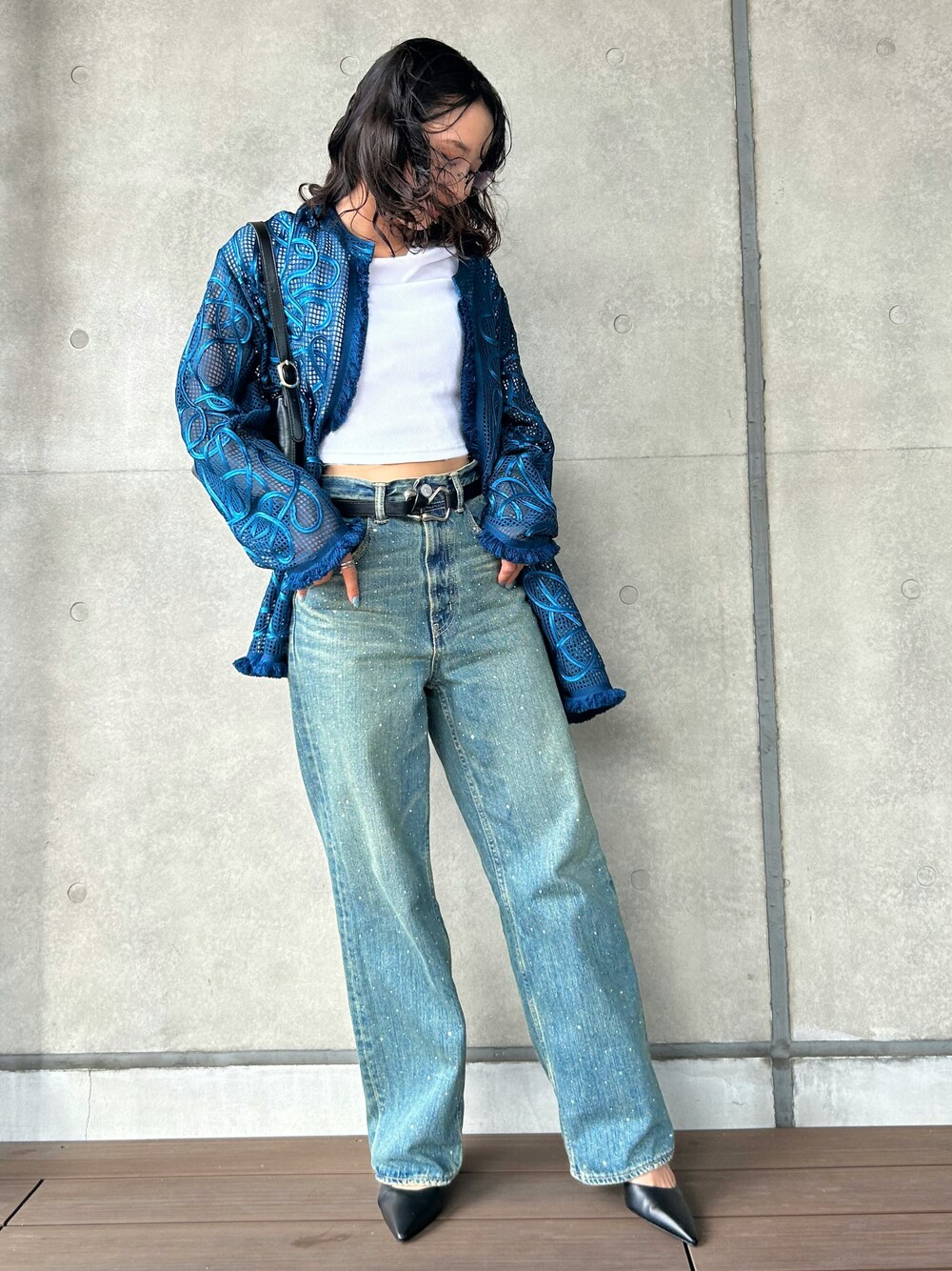 Ameri（アメリ）の「MEDI TAPE EMBROIDERY MESH JACKET（その他
