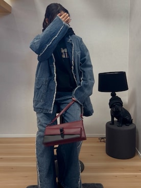 「アイテム（デニムジャケット）」を使った、mino0525さん（レディース・157cm）の秋コーディネート