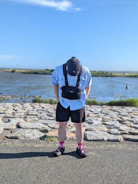 「アイテム（ボディバッグ/ウエストポーチ）」を使った、furugitarouさん（メンズ・170cm）の夏コーディネート