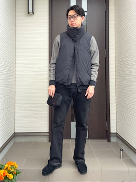 「Clarks（クラークス）のアイテム」を使った、ATSUさん（メンズ・182cm）の冬コーディネート