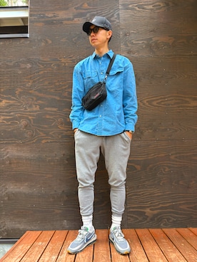 「L.L.Bean（エルエルビーン）のアイテム（トップス）」を使った、ATSUさん（メンズ・182cm）の春コーディネート