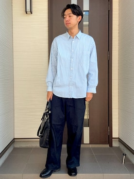「アイテム（チノパンツ）」を使った、ATSUさん（メンズ・182cm・30代）の秋コーディネート