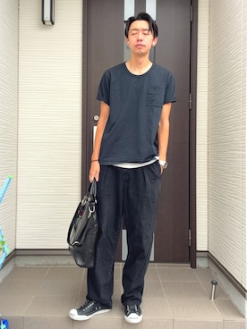 「アイテム（バッグ）」を使った、ATSUさん（メンズ・182cm・30代）の夏コーディネート