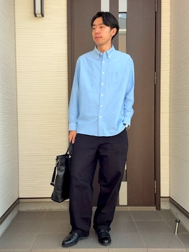 「アイテム（チノパンツ）」を使った、ATSUさん（メンズ・182cm）の秋コーディネート