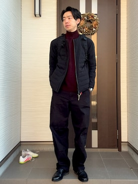 「UNIQLOコーデ」｜「アイテム（ジャケット/アウター）」を使った、ATSUさん（メンズ・182cm）の冬コーディネート