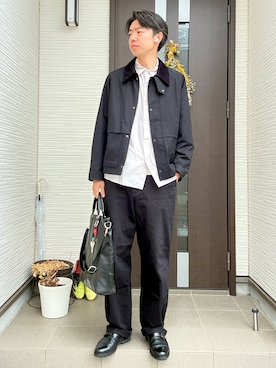 「Paraboot（パラブーツ）のWILLIAM / ウィリアム（ドレスシューズ、ブラック系）」を使った、ATSUさん（メンズ・182cm）の春コーディネート
