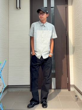 「G.H.BASS（ジーエイチバス）の【G.H.BASS】WEEJUN HERITAGE LARSON MOC PENNY BA11010H（ローファー）」を使った、ATSUさん（メンズ・182cm・30代）の夏コーディネート