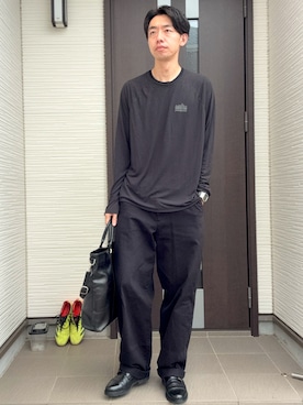 「アイテム（デニムパンツ）」を使った、ATSUさん（メンズ・182cm・30代）の秋コーディネート