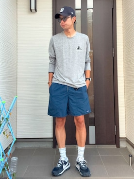 「patagonia（パタゴニア）の【Patagonia/パタゴニア】Baggies Shorts-5 in./バギーズ ショーツ 5インチ（その他パンツ）」を使った、ATSUさん（メンズ・182cm・30代）の夏コーディネート