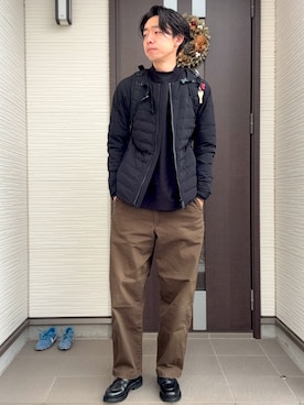 「アイテム（バックパック/リュック）」を使った、ATSUさん（メンズ・182cm）の冬コーディネート