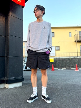「UNIVERSAL OVERALL（ユニバーサルオーバーオール）のアイテム」を使った、ATSUさん（メンズ・182cm）の夏コーディネート