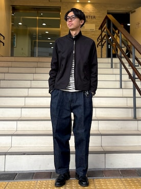 「アイテム（アナログ腕時計）」を使った、ATSUさん（メンズ・182cm）の秋コーディネート