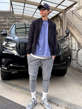 「UNIVERSAL OVERALL（ユニバーサルオーバーオール）のアイテム」を使った、ATSUさん（メンズ・182cm）の冬コーディネート