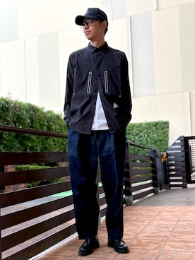 「JUNRED（ジュンレッド）のアイテム」を使った、ATSUさん（メンズ・182cm）の夏コーディネート