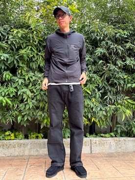 「アイテム（モカシン/デッキシューズ）」を使った、ATSUさん（メンズ・182cm）の秋コーディネート