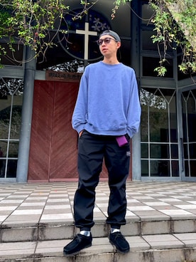 「アイテム（ポーチ）」を使った、ATSUさん（メンズ・182cm）の秋コーディネート
