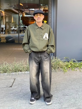 「アイテム（デニムパンツ）」を使った、堀井圭さん（メンズ・172cm・30代）の夏コーディネート