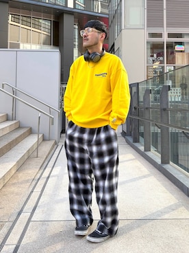 「niko and...（ニコアンド）のシルバーデザインネックレス（ネックレス、その他）」を使った、堀井圭さん（メンズ・172cm）の冬コーディネート