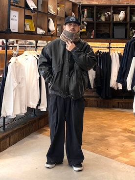 「アイテム（ブルゾン）」を使った、堀井圭さん（メンズ・172cm・30代）の秋コーディネート