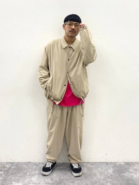 「アイテム（ナイロンジャケット）」を使った、堀井圭さん（メンズ・172cm・40代）の秋コーディネート