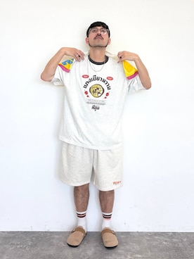 「niko and...（ニコアンド）のシルバーデザインネックレス（ネックレス、その他）」を使った、堀井圭さん（メンズ・172cm）の春コーディネート