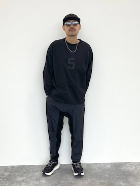 「アイテム（ネックレス）」を使った、堀井圭さん（メンズ・172cm・30代）の夏コーディネート