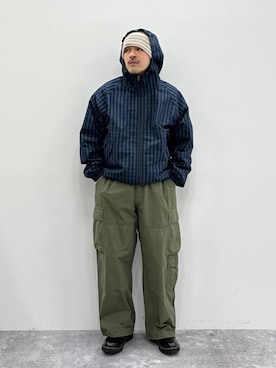 「niko and...（ニコアンド）のNEWプレーントゥシューズ（その他シューズ、ブラック系）」を使った、堀井圭さん（メンズ・172cm）の冬コーディネート