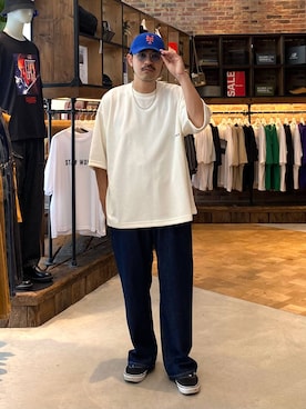 「NUMERALS（ヌメラルズ）の【NUMERALS】ワッフルハーフスリーブTEE（Tシャツ/カットソー）」を使った、堀井圭さん（メンズ・172cm・30代）の夏コーディネート