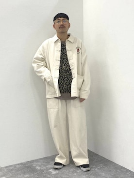 「アイテム（デニムジャケット）」を使った、堀井圭さん（メンズ・172cm・30代）の冬コーディネート