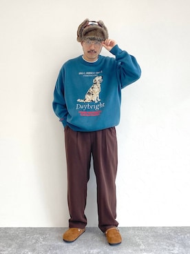 「アイテム（ニット/セーター）」を使った、堀井圭さん（メンズ・172cm・30代）の秋コーディネート
