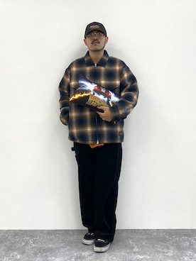 「キャップ」｜堀井圭さん（メンズ・172cm・30代）の秋コーディネート