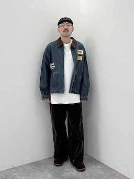 「niko and...（ニコアンド）のアイテム（パンツ）」を使った、堀井圭さん（メンズ・172cm）の秋コーディネート