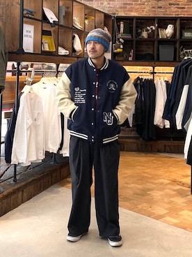 「アイテム（ブルゾン）」を使った、堀井圭さん（メンズ・172cm・40代）の秋コーディネート