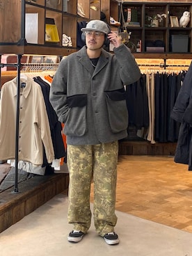 「アイテム（テーラードジャケット）」を使った、堀井圭さん（メンズ・172cm・40代）の秋コーディネート