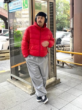 「アイテム（ブルゾン）」を使った、堀井圭さん（メンズ・172cm・30代）の冬コーディネート