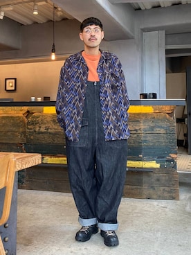 「アイテム（オールインワン・サロペット）」を使った、堀井圭さん（メンズ・172cm）の夏コーディネート