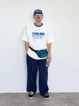 「niko and...（ニコアンド）のシルバーデザインネックレス（ネックレス、その他）」を使った、堀井圭さん（メンズ・172cm）の春コーディネート