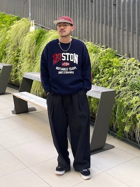 「アイテム（アクセサリー）」を使った、堀井圭さん（メンズ・172cm・40代）の秋コーディネート