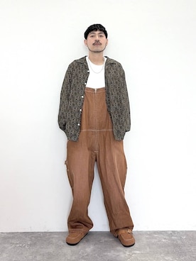 「niko and...（ニコアンド）のシルバーデザインネックレス（ネックレス、その他）」を使った、堀井圭さん（メンズ・172cm）の夏コーディネート
